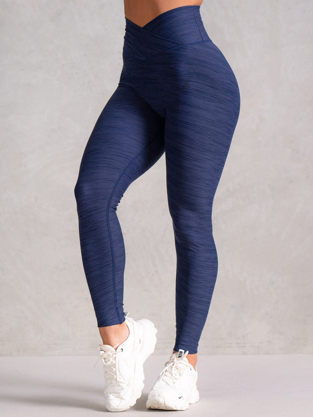 Icon Cross Over Scrunch Leggings - Navy Marl Clothing Ryderwear 
