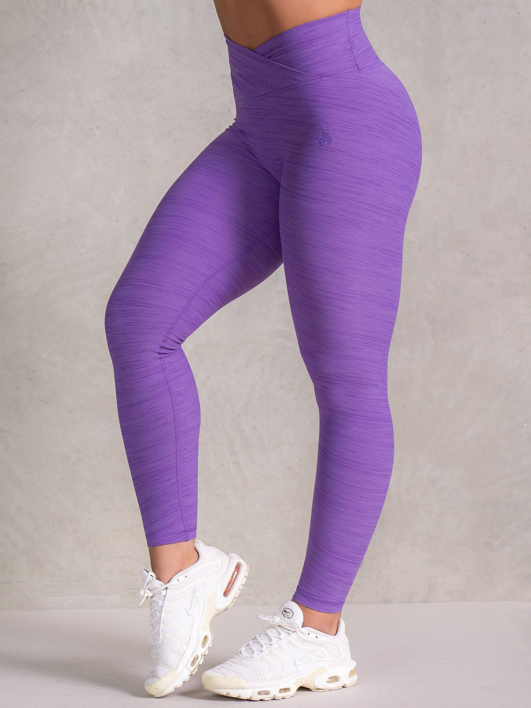 Icon Cross Over Scrunch Leggings - Violet Marl Clothing Ryderwear 
