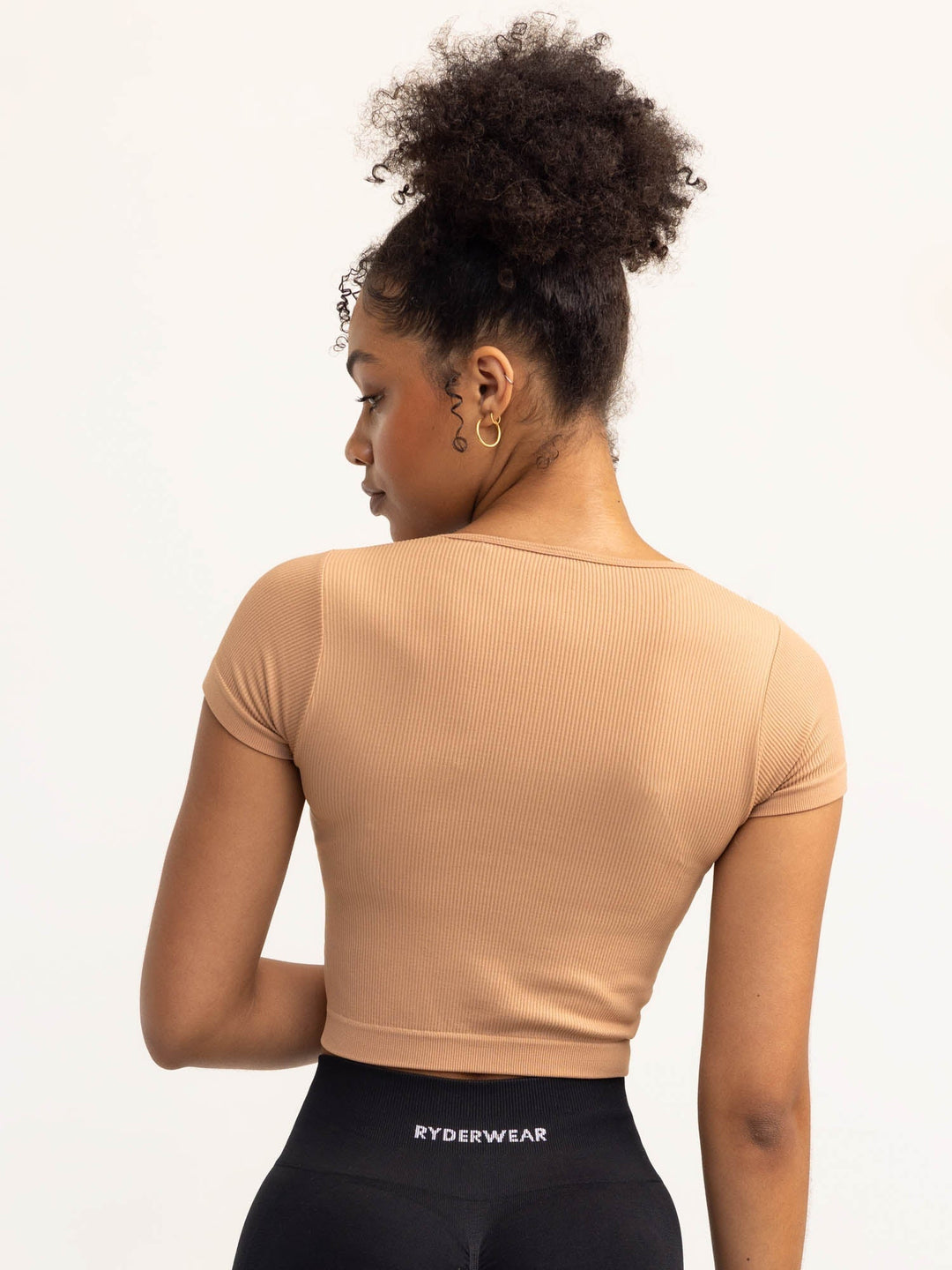 Lift 2.0 Rib Seamless T-Shirt - Tan Clothing Ryderwear 
