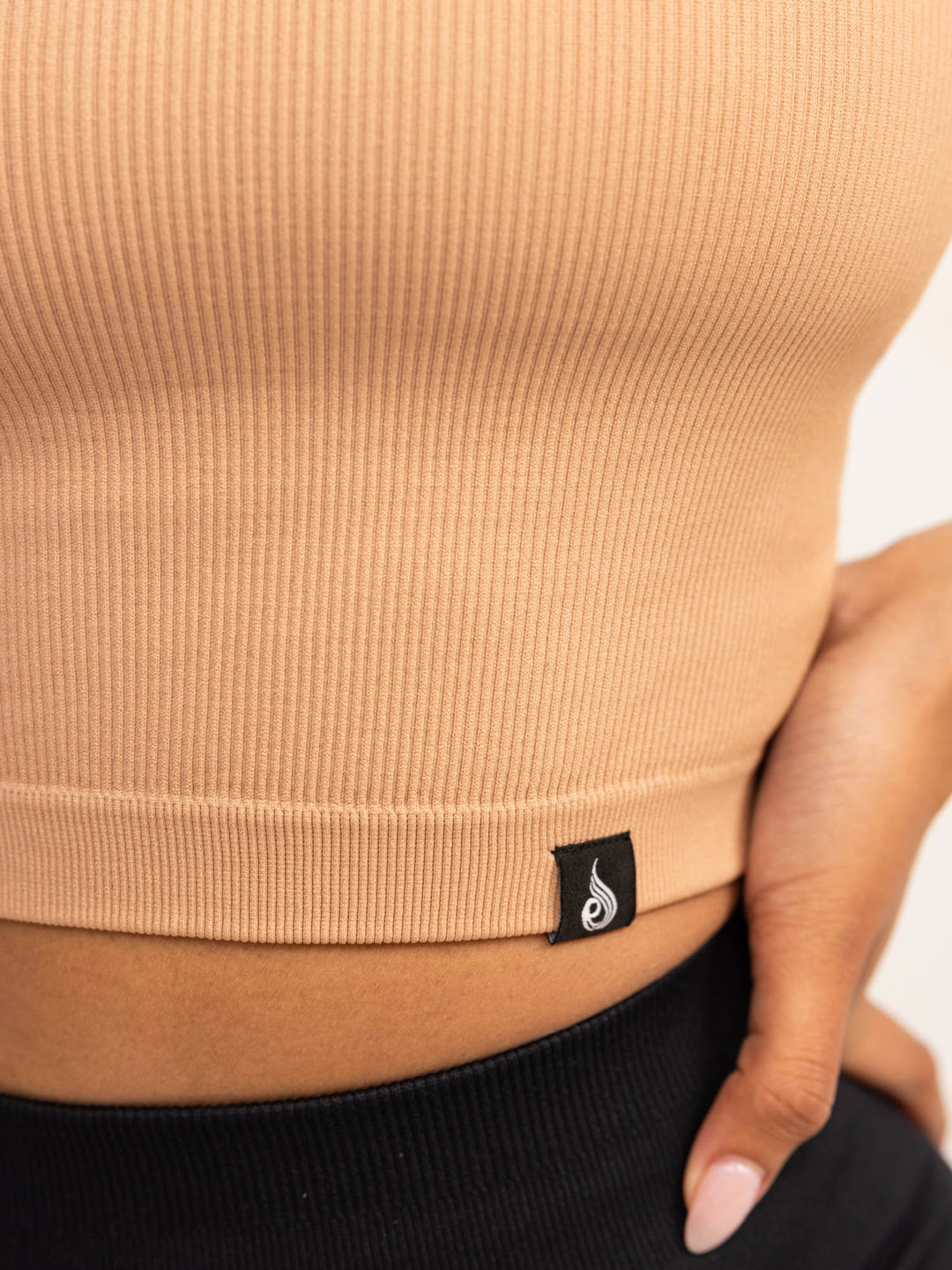 Lift 2.0 Rib Seamless T-Shirt - Tan Clothing Ryderwear 
