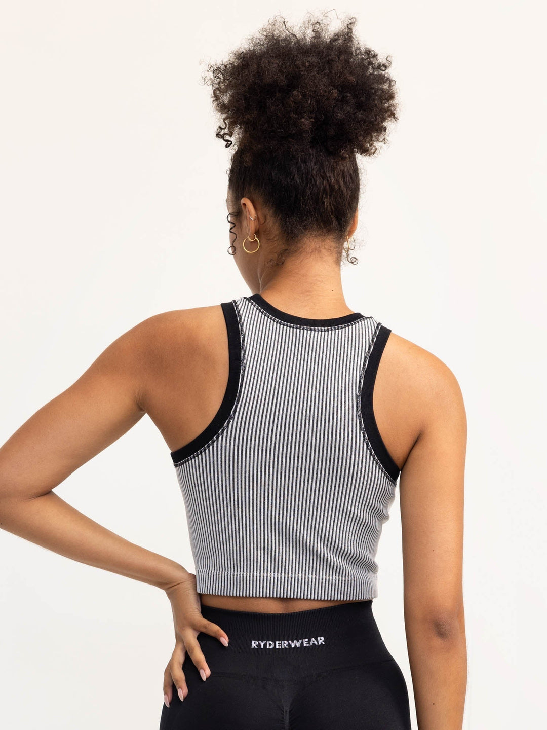 Lift 2.0 Rib Seamless Tank - Black/White Clothing Ryderwear 