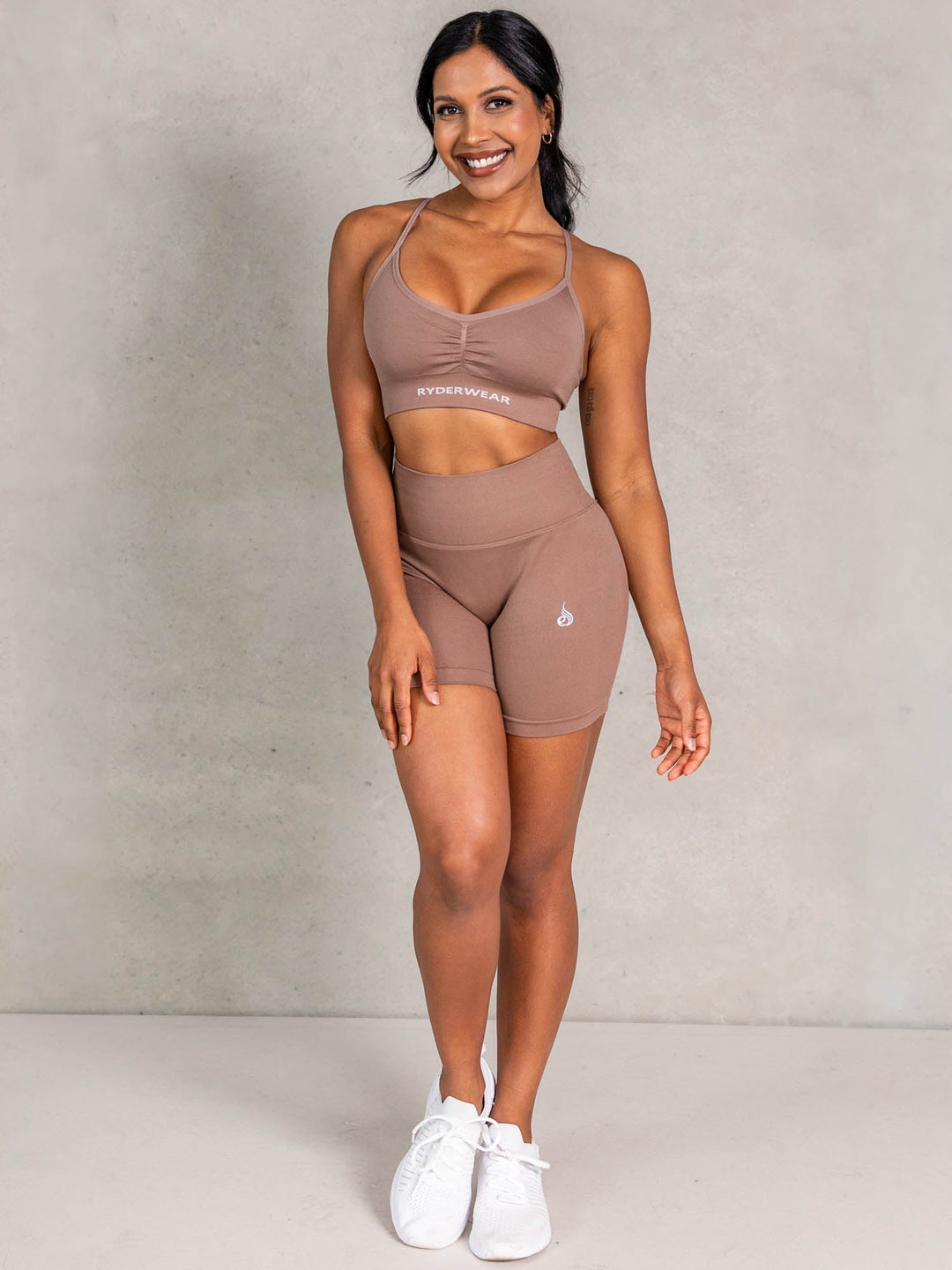 Lift BBL Scrunch Seamless Shorts - Almond Clothing Ryderwear 