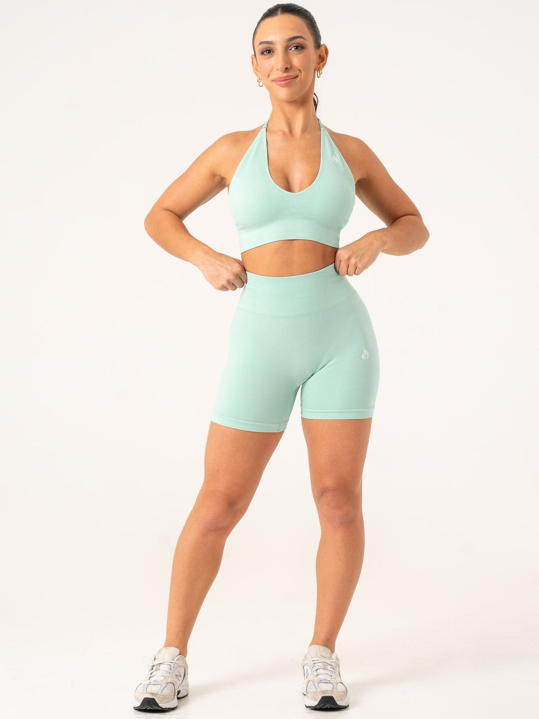 Lift BBL Scrunch Seamless Shorts - Aqua Clothing Ryderwear 