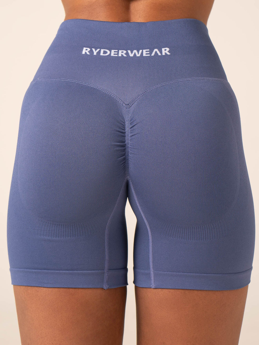 Lift BBL Scrunch Seamless Shorts - Denim Blue Clothing Ryderwear 