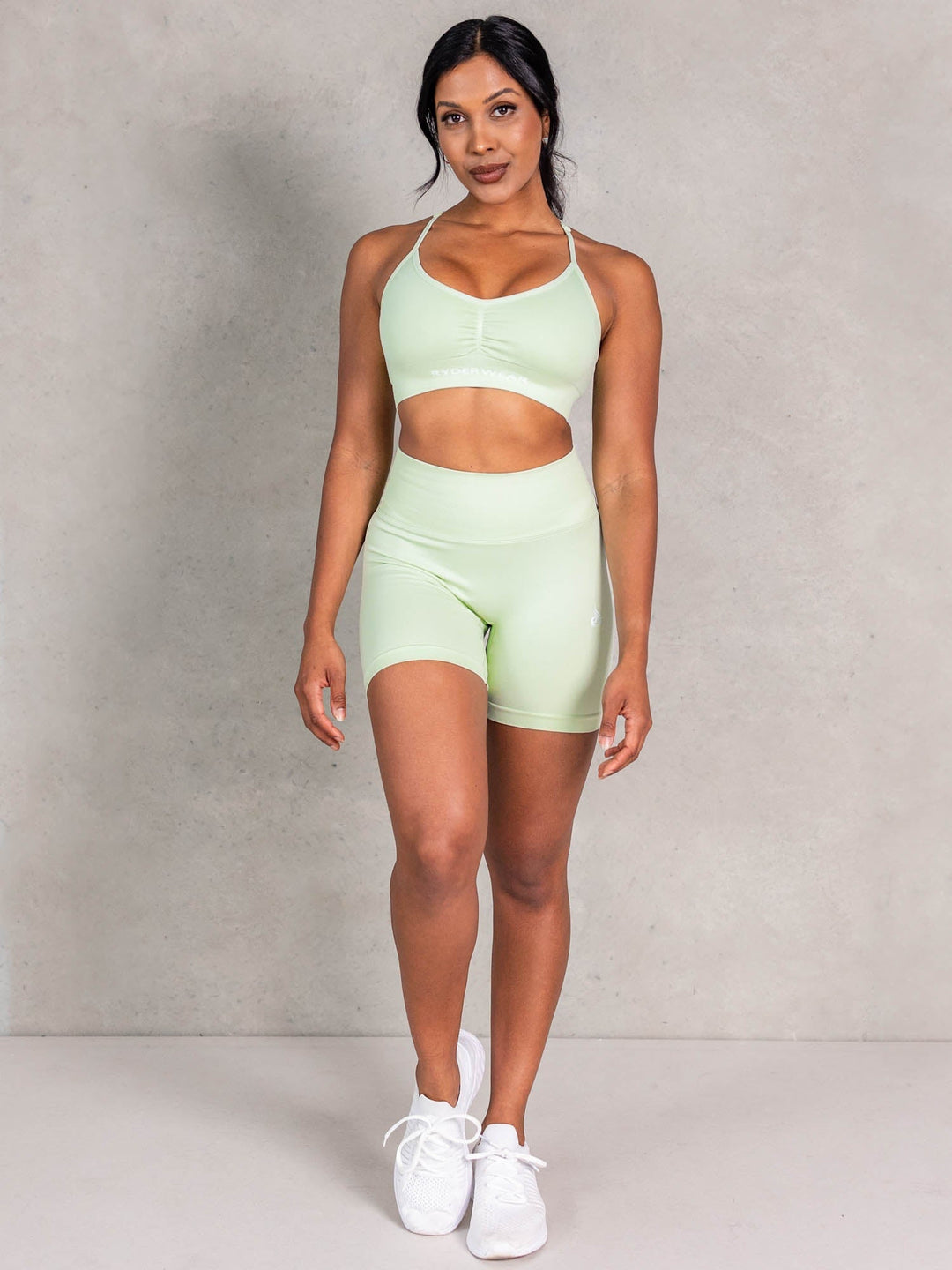 Lift BBL Scrunch Seamless Shorts - Matcha Clothing Ryderwear 