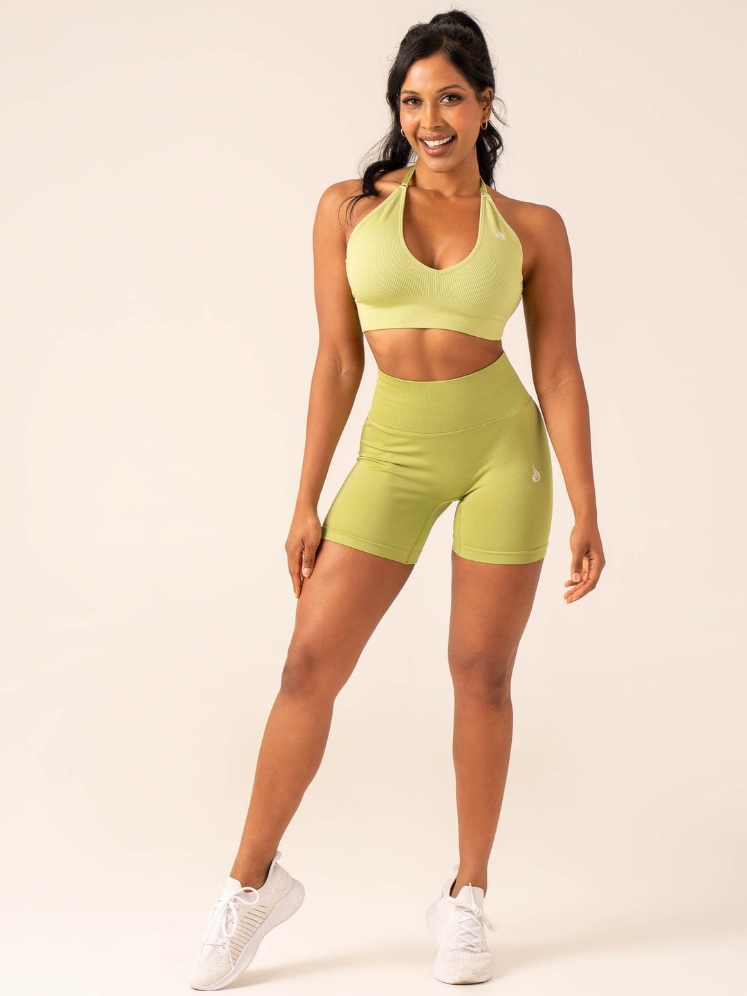 Lift BBL Scrunch Seamless Shorts - Olive Clothing Ryderwear 