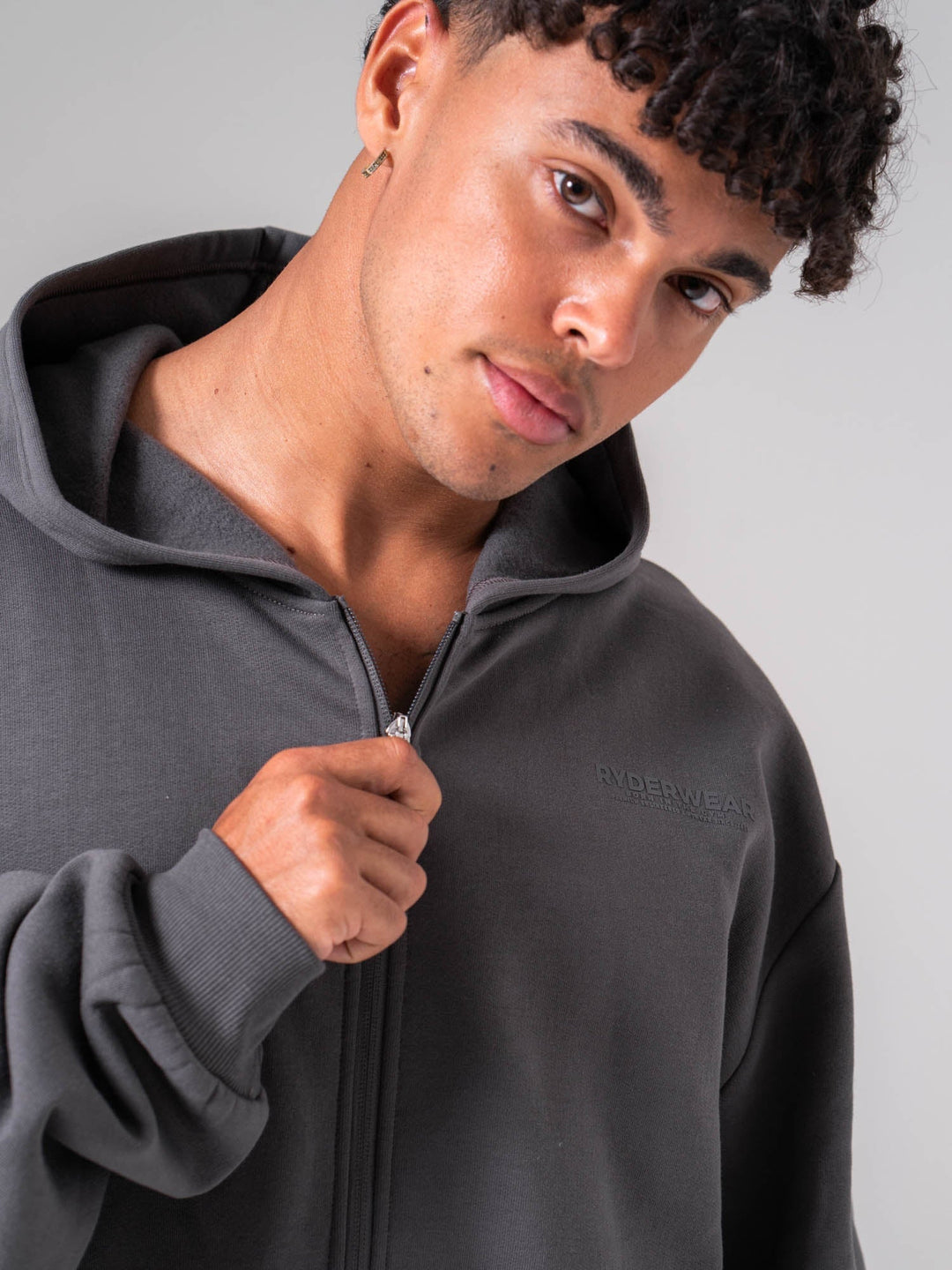 Mens Track Jacket - Charcoal Clothing Ryderwear 