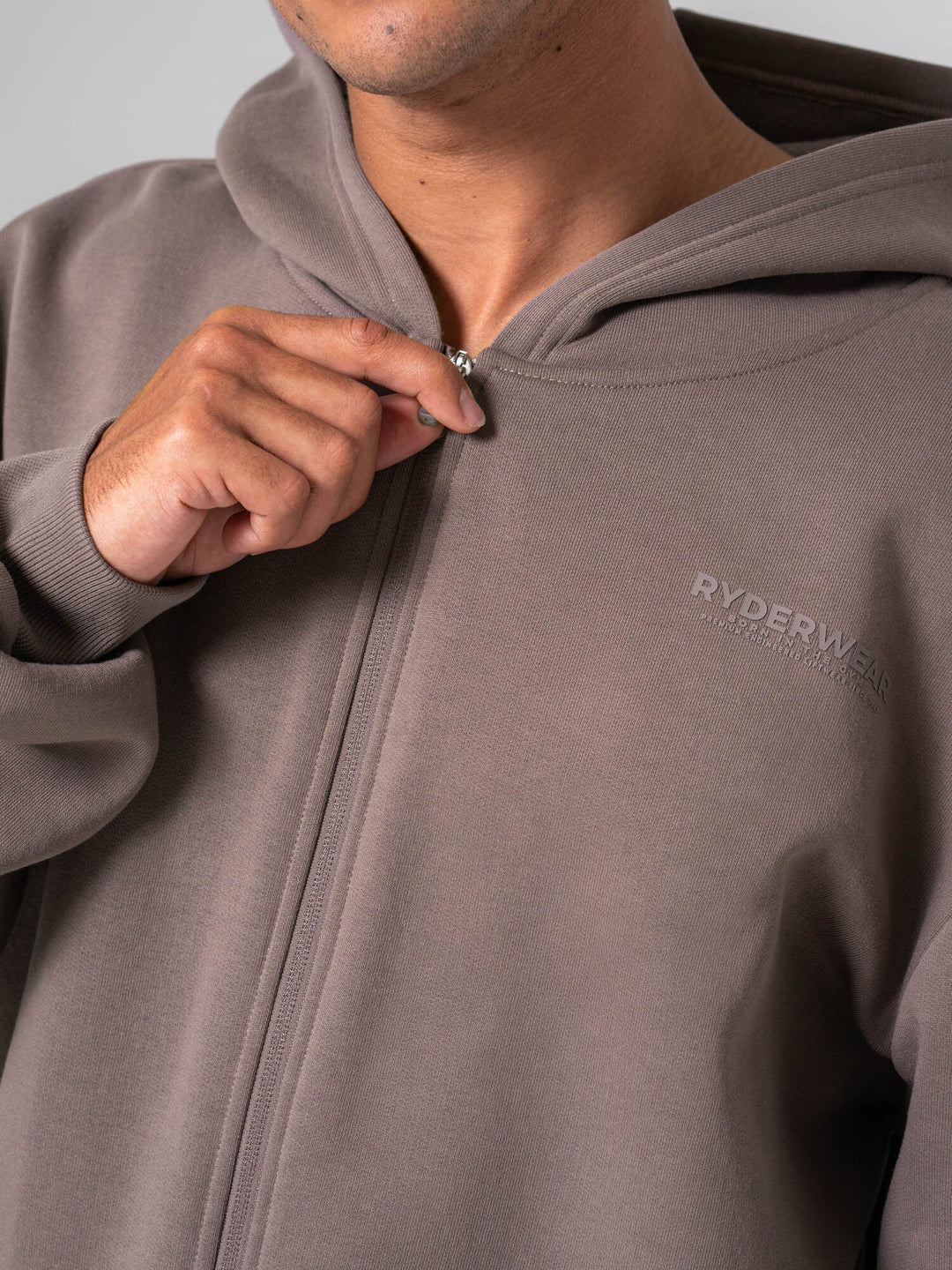 Mens Track Jacket - Deep Taupe Clothing Ryderwear 