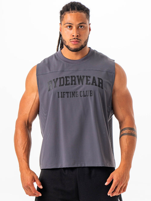 Mesh Flex Muscle Tank Charcoal