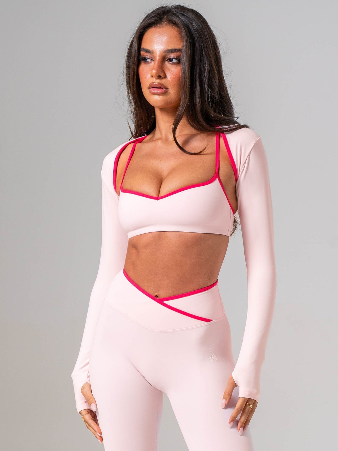 NKD Contrast Bolero - Pink On Pink Clothing Ryderwear 