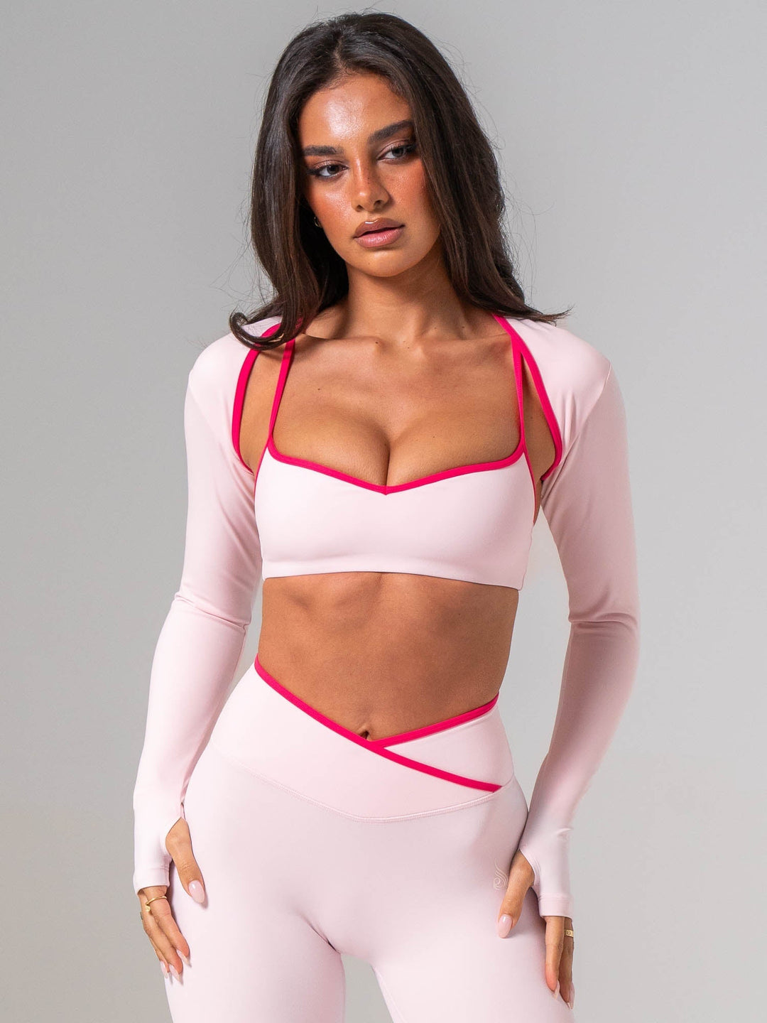 NKD Contrast Bolero - Pink On Pink Clothing Ryderwear 