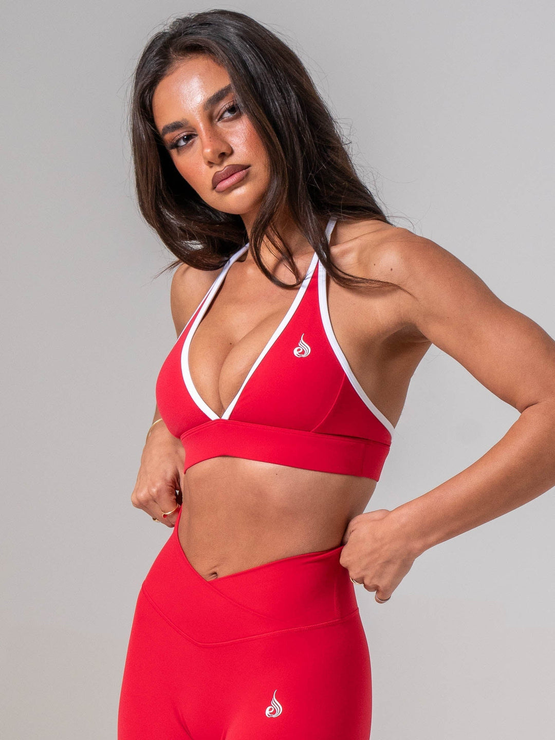 NKD Contrast Halter Bra - Cherry Clothing Ryderwear 