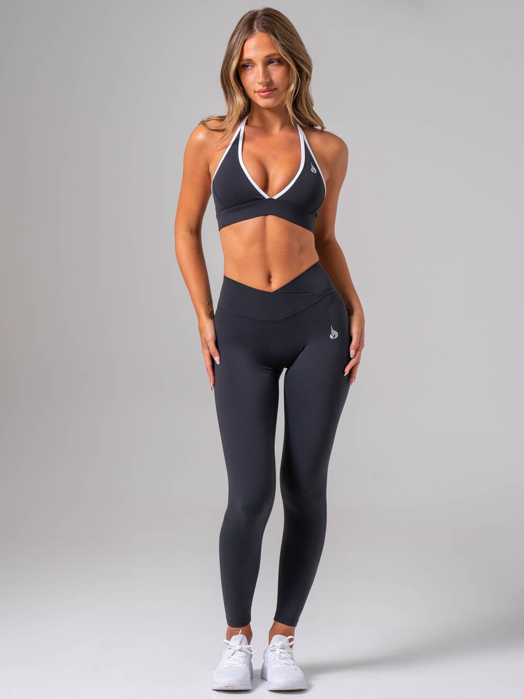 NKD Contrast Halter Bra - Midnight Black Clothing Ryderwear 