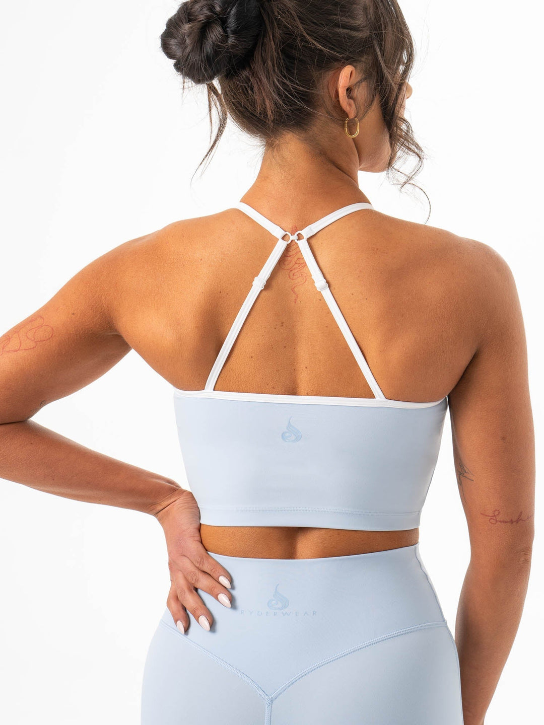 NKD Contrast Shelf Bra Tank - Sky Blue Clothing Ryderwear 