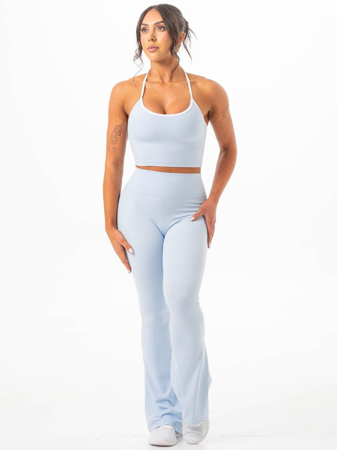 NKD Contrast Shelf Bra Tank - Sky Blue Clothing Ryderwear 