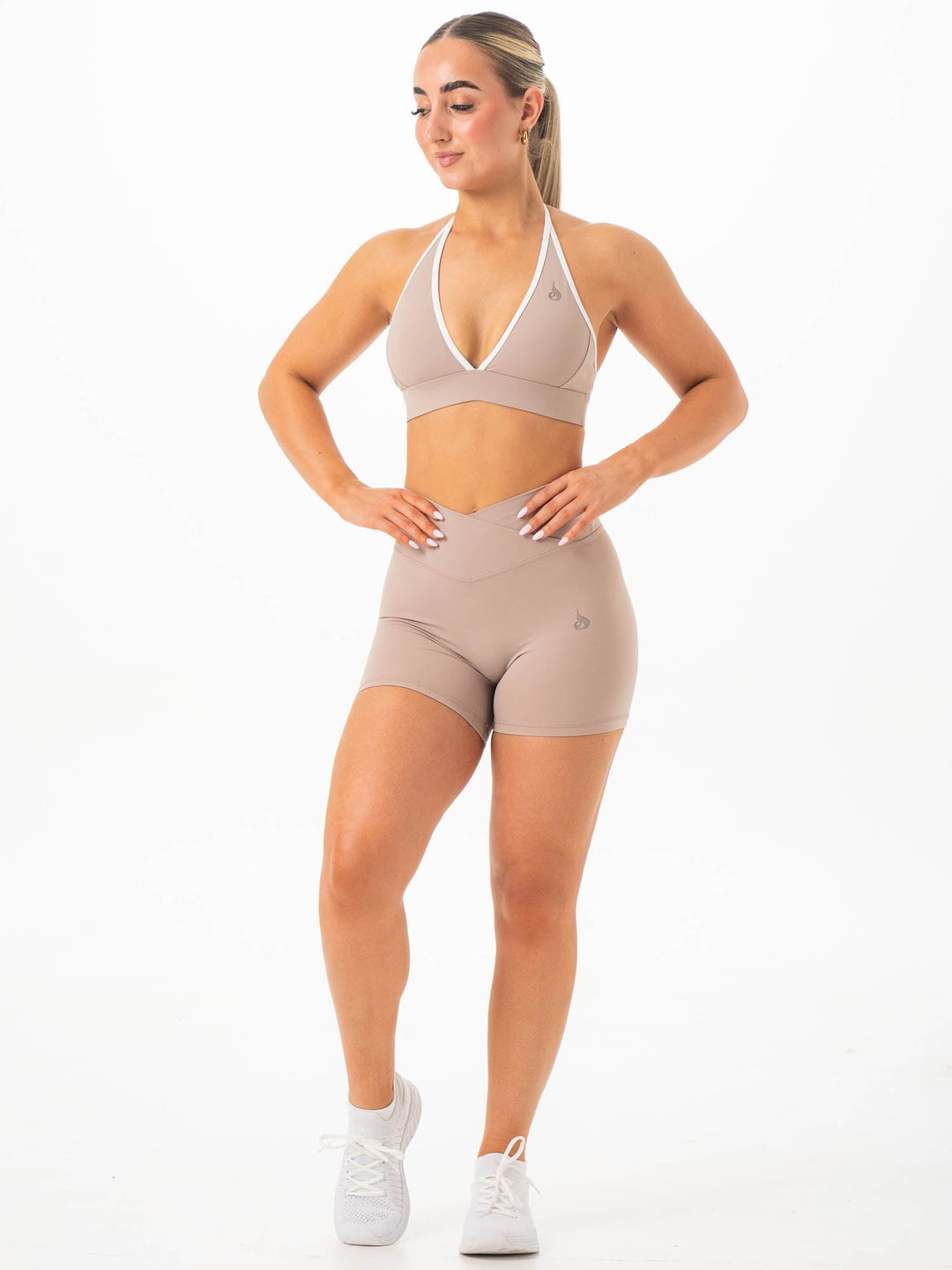 NKD Cross Waist Band Shorts - Almond Clothing Ryderwear 