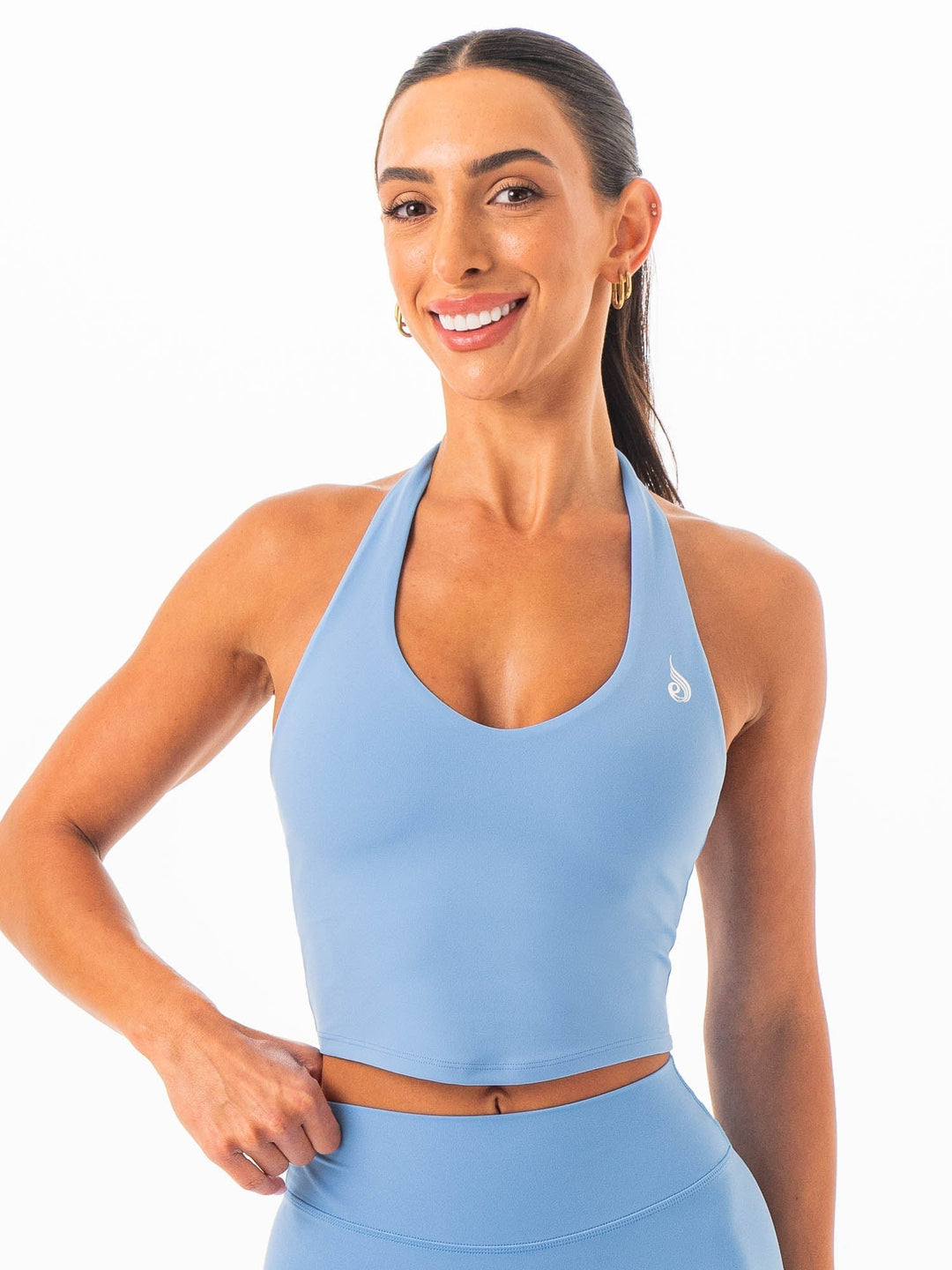 NKD Halter Shelf Tank - Blueberry Clothing Ryderwear 