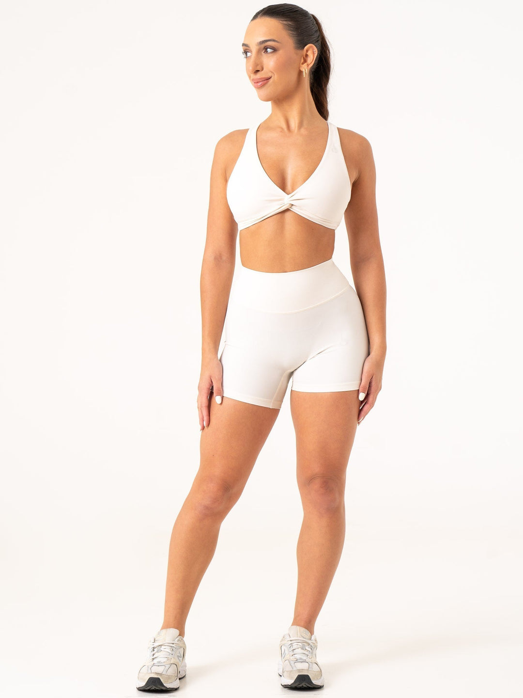 NKD High Waisted Shorts - Off White Clothing Ryderwear 