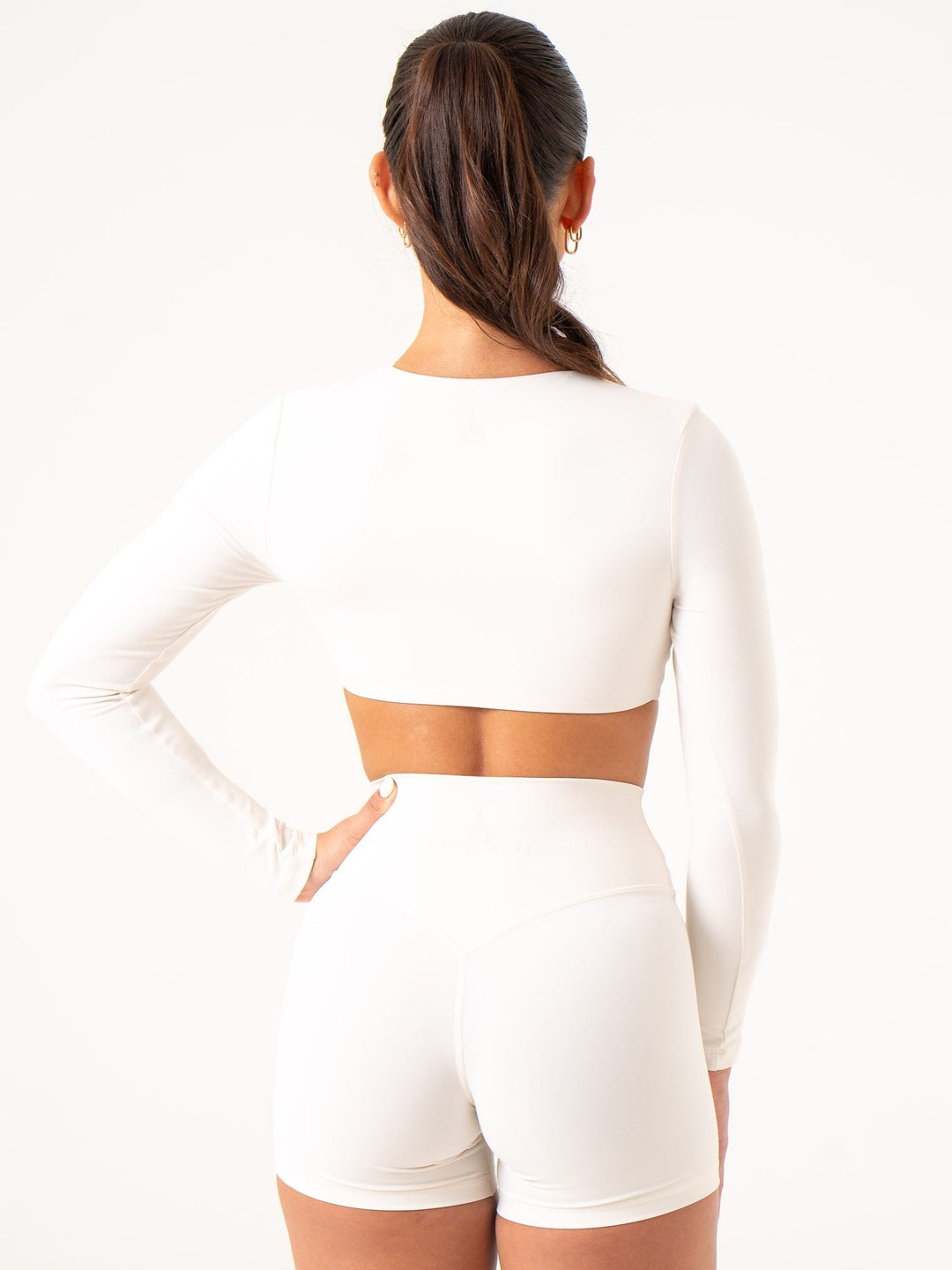 NKD Knot Long Sleeve Top - Off White Clothing Ryderwear 