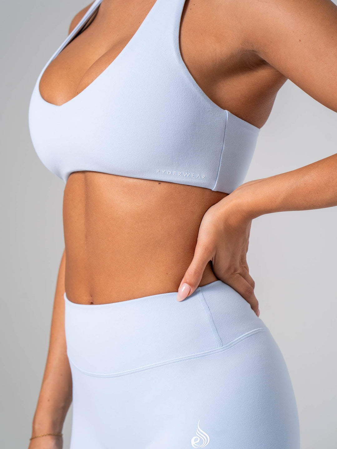 NKD Luxe V Neck Bra - Sky Blue Clothing Ryderwear 