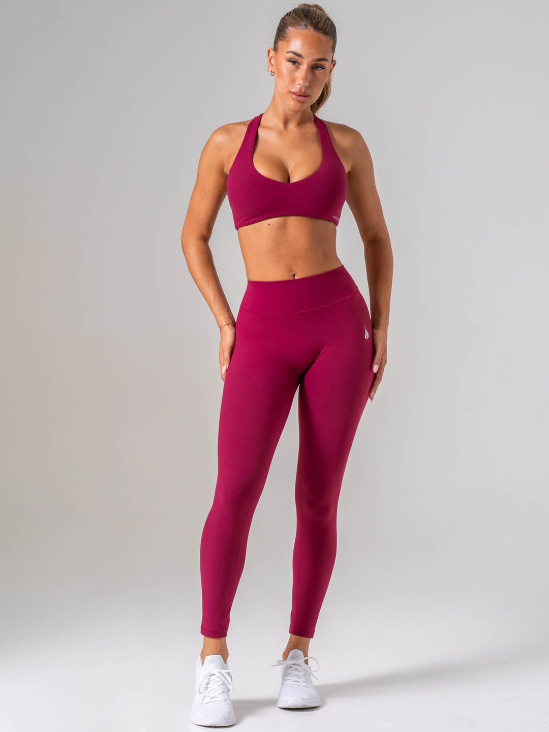 NKD Luxe V Neck Bra - Wine Clothing Ryderwear 