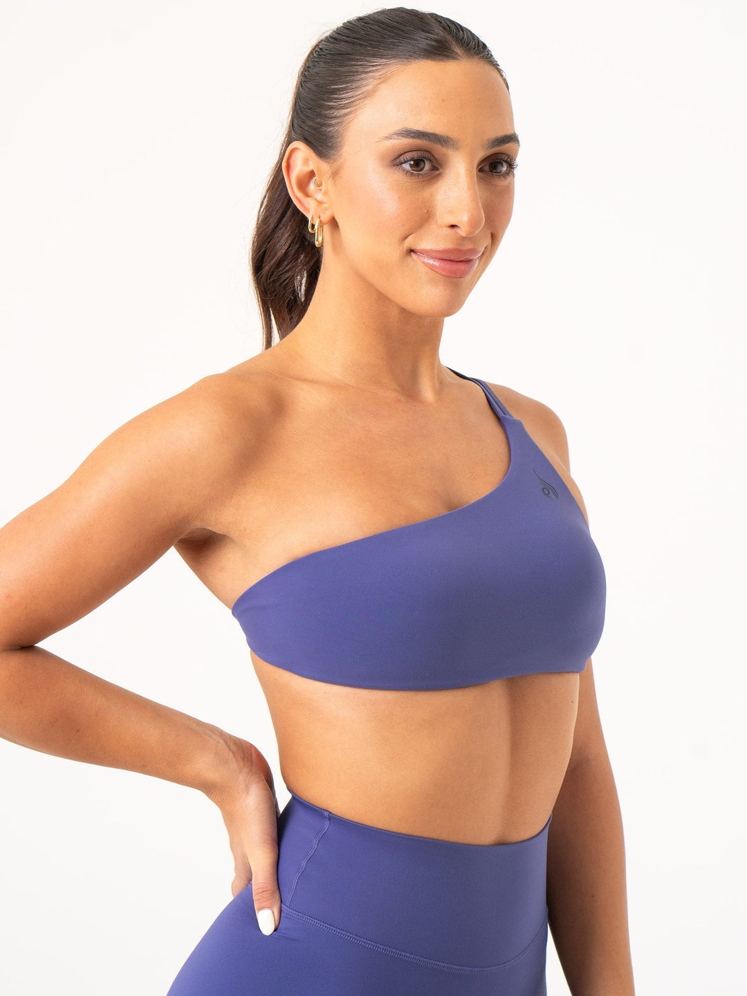 NKD One Shoulder Sports Bra - Indigo Clothing Ryderwear 