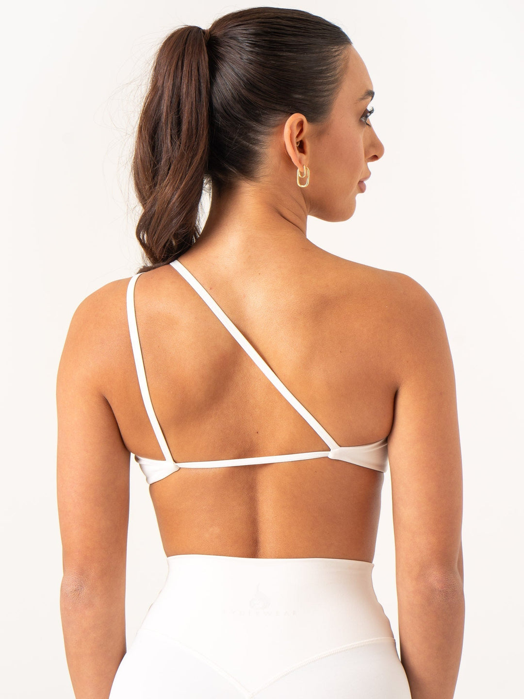 NKD One Shoulder Sports Bra - Off White Clothing Ryderwear 