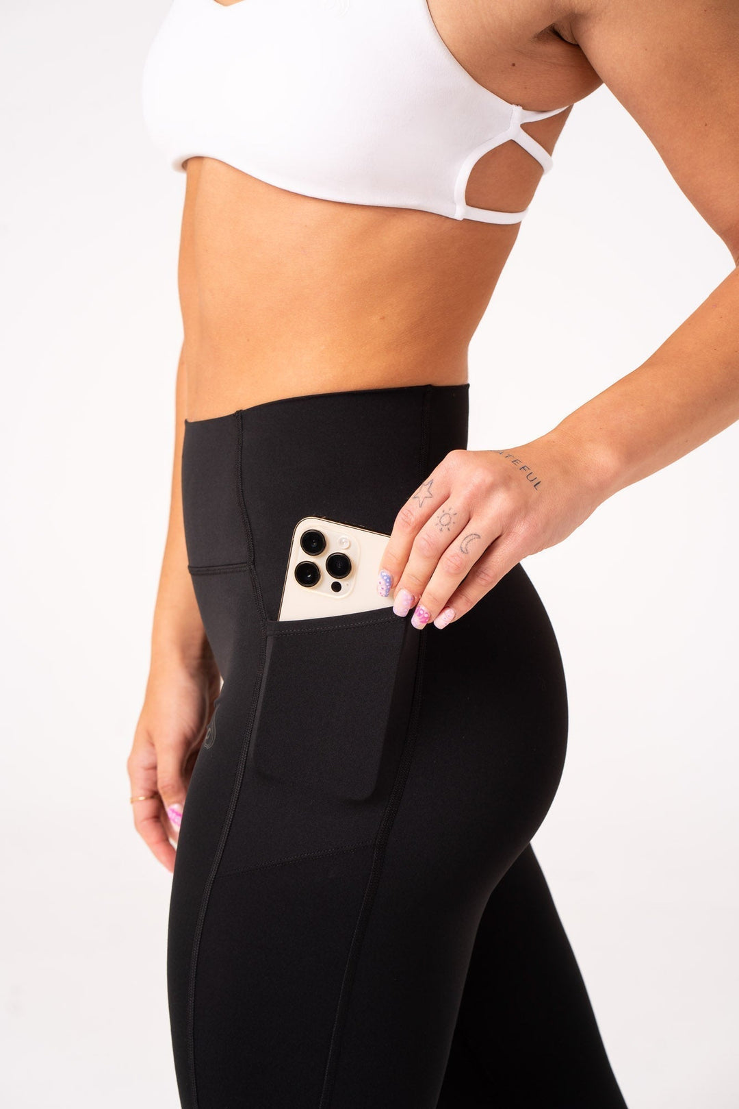 NKD Pocket Leggings - Black Clothing Ryderwear 