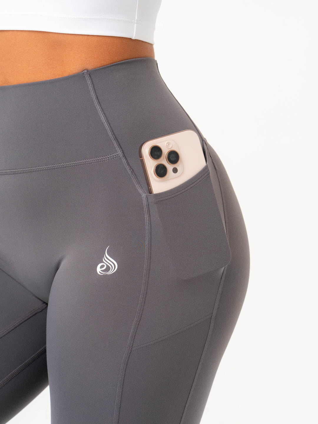 NKD Pocket Leggings - Charcoal Clothing Ryderwear 