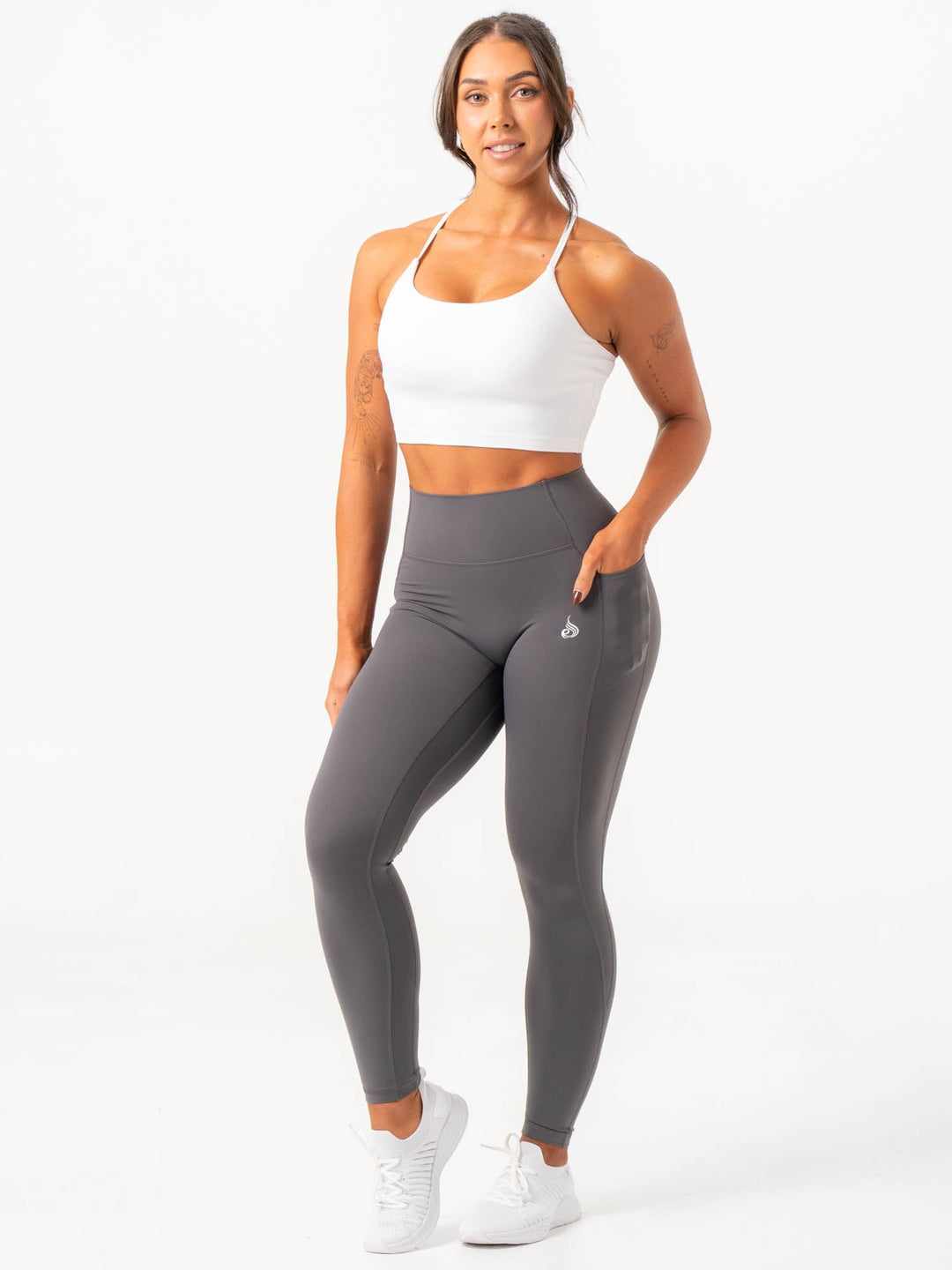 NKD Pocket Leggings - Charcoal Clothing Ryderwear 