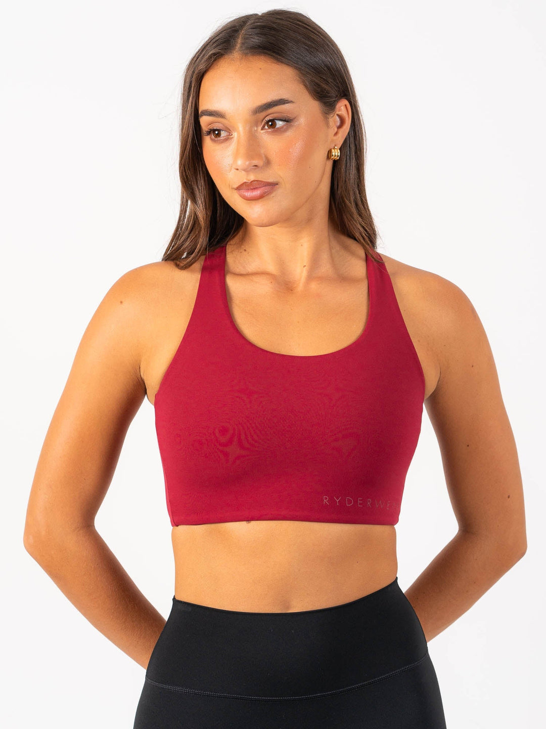 NKD Sports Bra - Berry Red Clothing Ryderwear 
