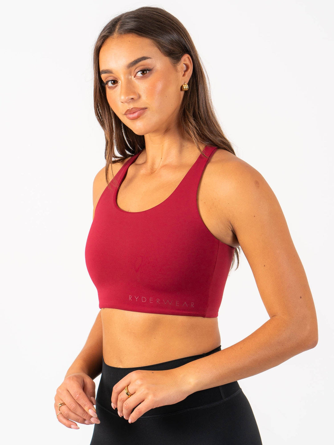 NKD Sports Bra - Berry Red Clothing Ryderwear 