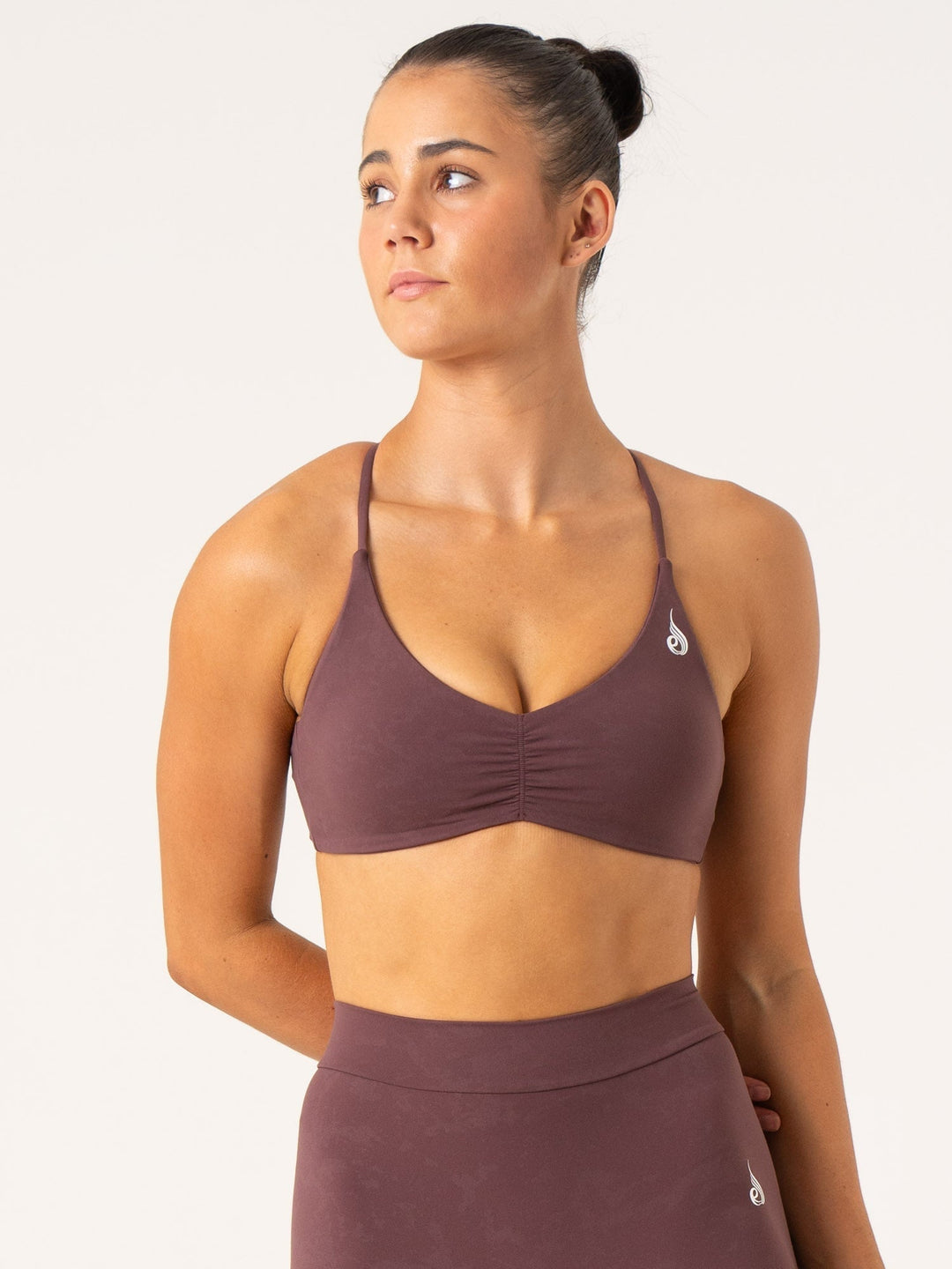 NKD Stonewash Sports Bra - Chocolate Stonewash Clothing Ryderwear 