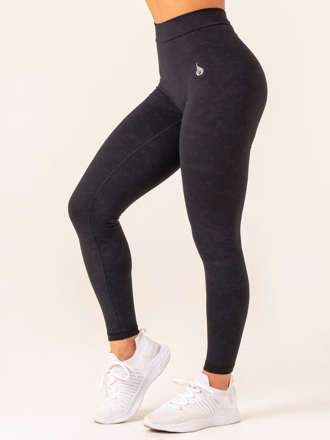 NKD Stonewash V Scrunch Leggings - Black Stonewash Clothing Ryderwear 
