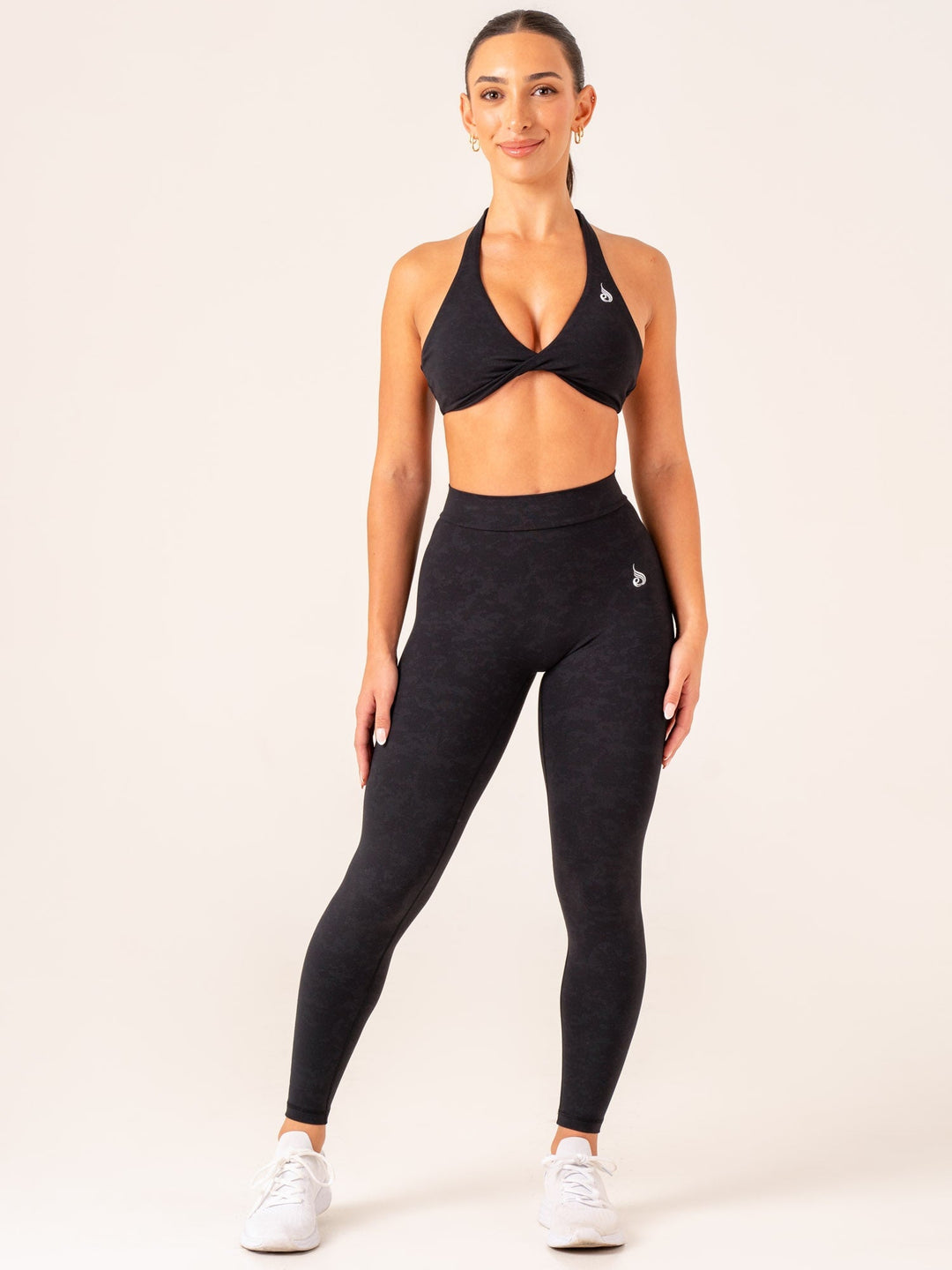 NKD Stonewash V Scrunch Leggings - Black Stonewash Clothing Ryderwear 
