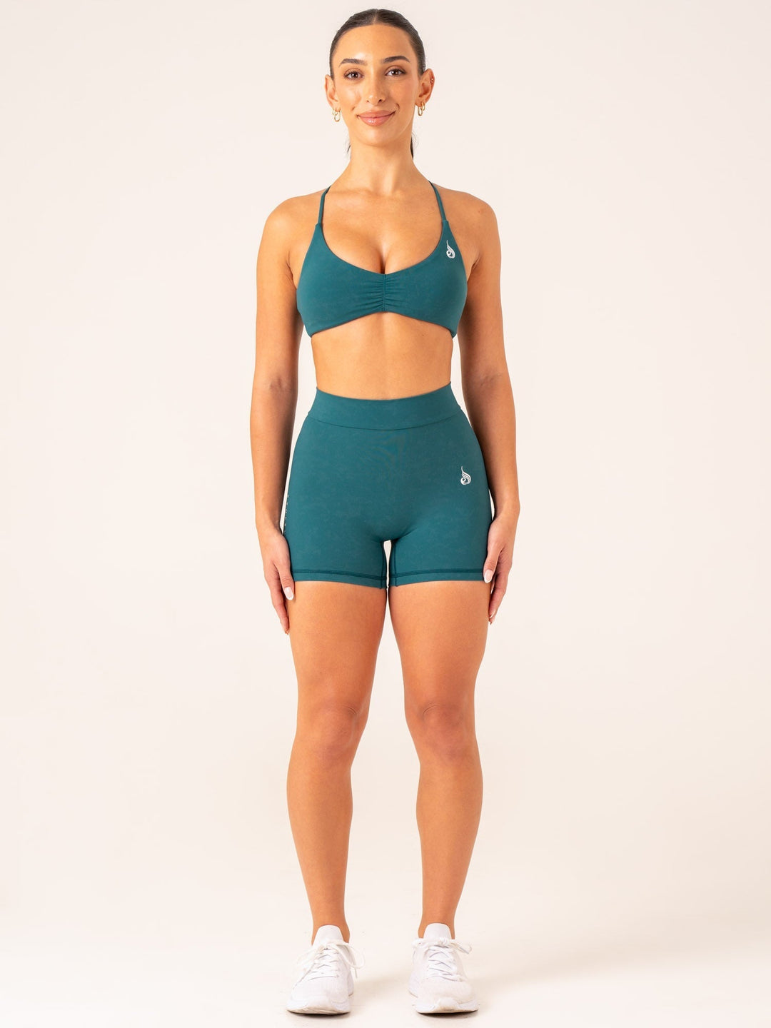NKD Stonewash V Scrunch Shorts - Emerald Stonewash Clothing Ryderwear 
