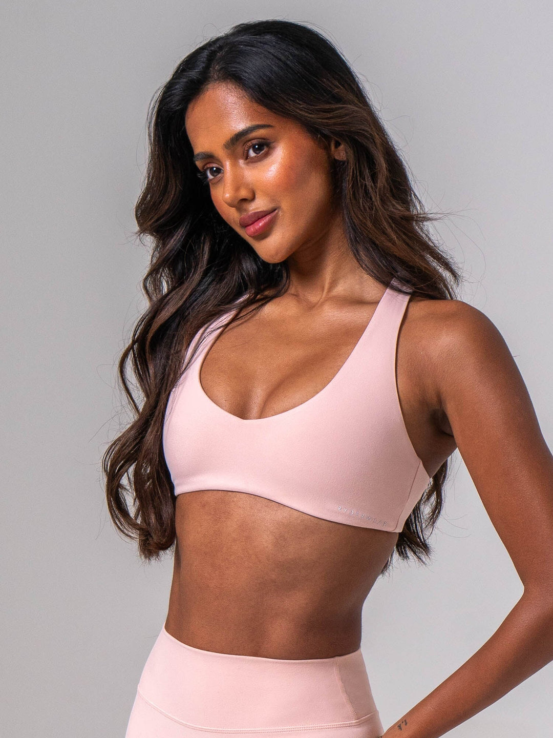 NKD Luxe V Neck Bra - Blush Clothing Ryderwear 