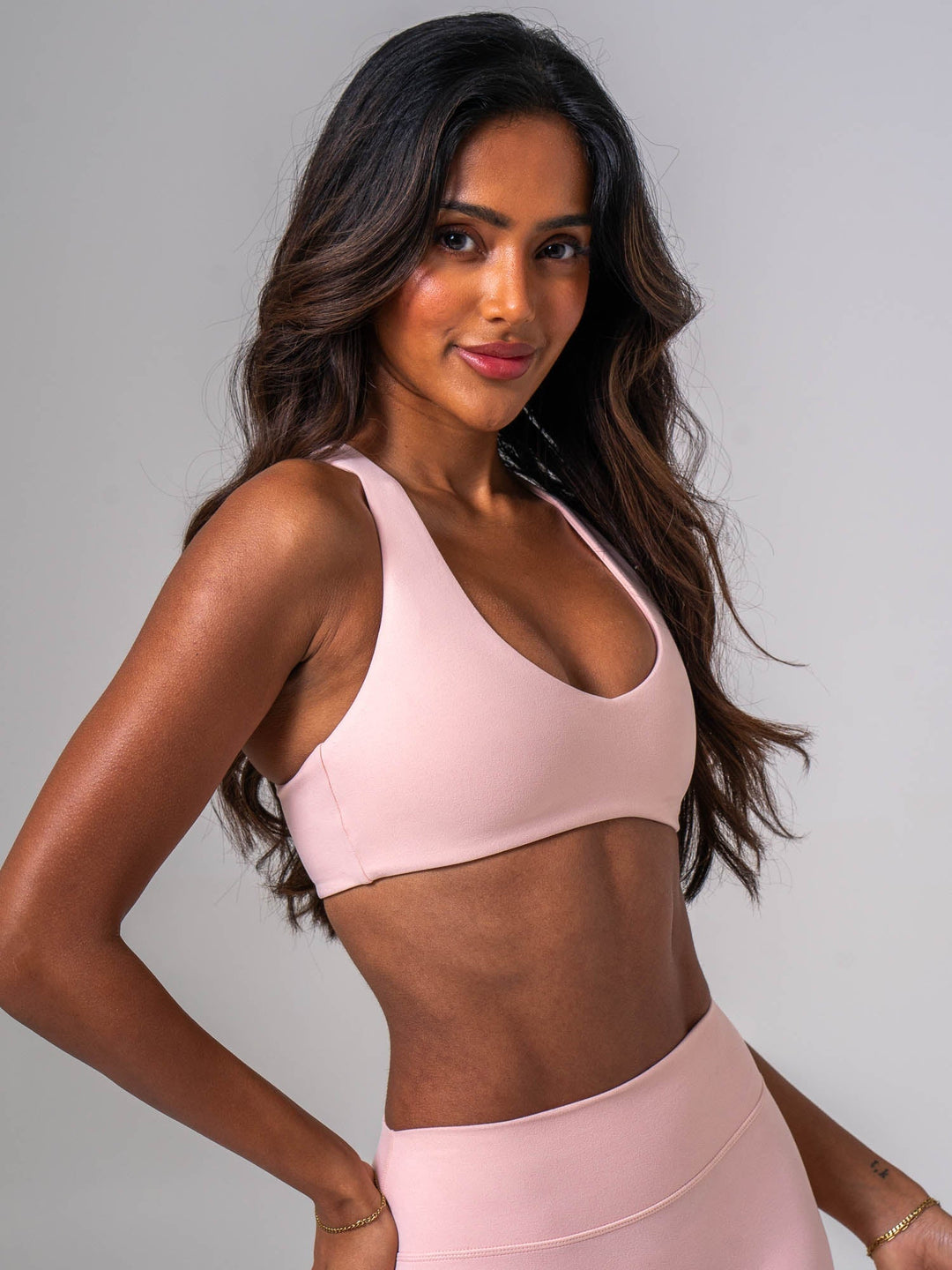 NKD Luxe V Neck Bra - Blush Clothing Ryderwear 