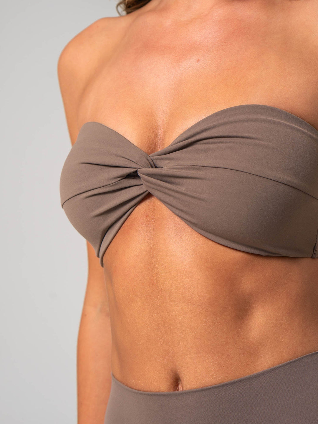 NKD Twist Front Bandeau - Cocoa Clothing Ryderwear 