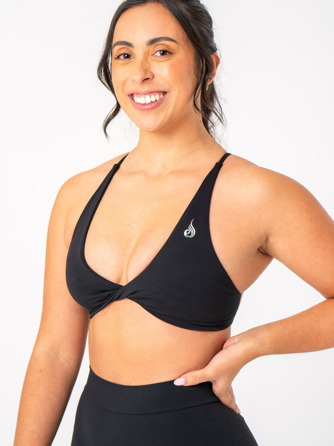 NKD Twist Sports Bra - Black Clothing Ryderwear 