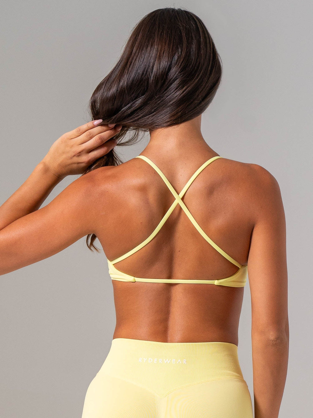 NKD Twist Sports Bra - Lemon Lime Clothing Ryderwear 