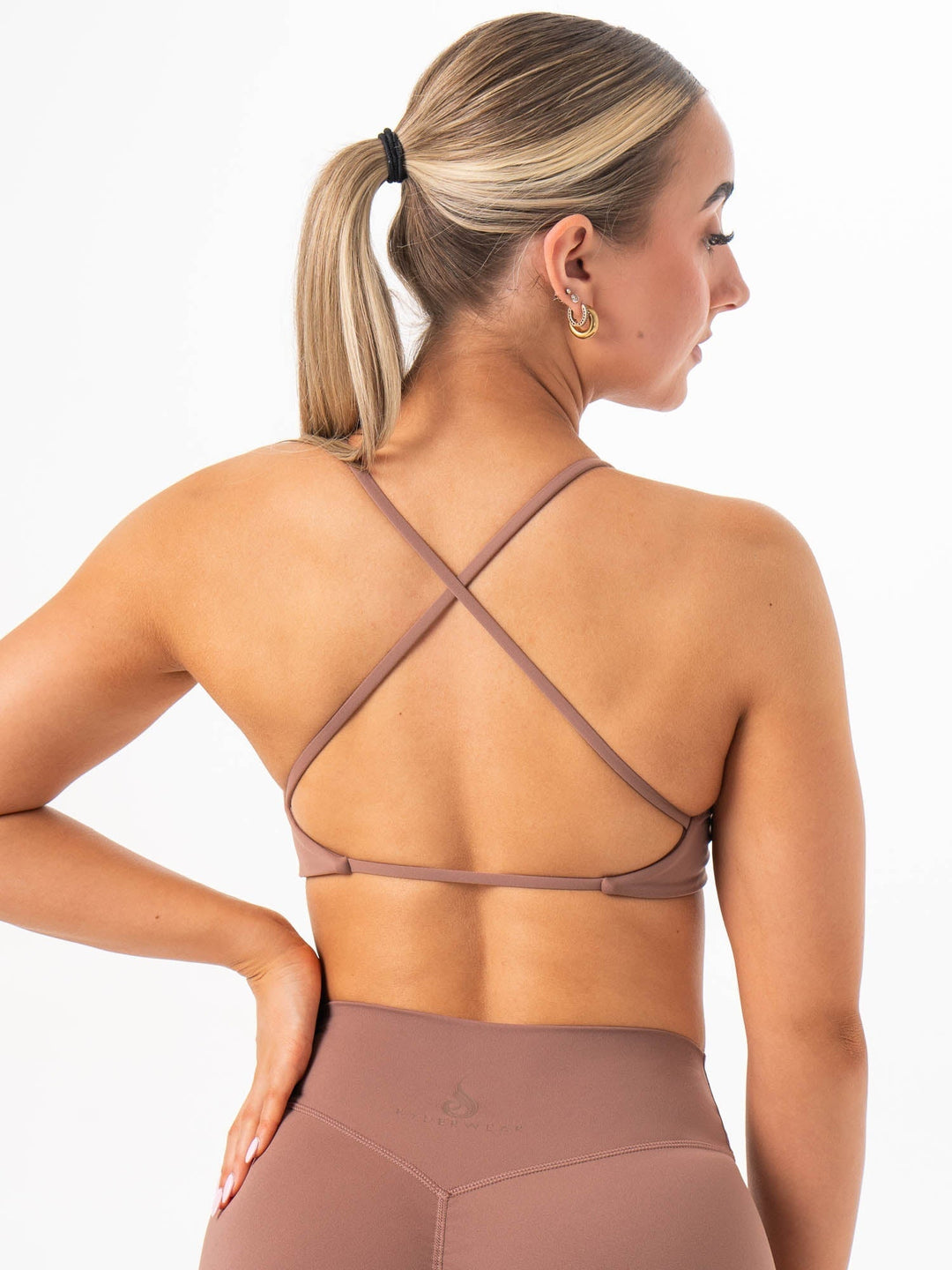NKD Twist Sports Bra - Mocha Clothing Ryderwear 