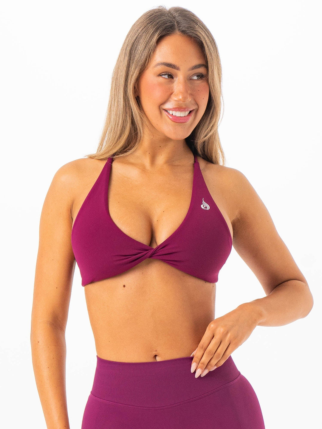 NKD Twist Sports Bra - Plum Clothing Ryderwear 