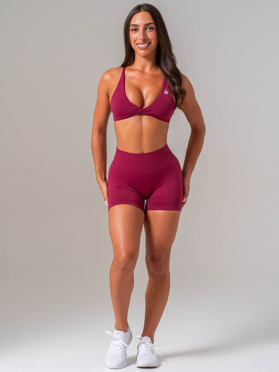 NKD Twist Sports Bra - Wine Clothing Ryderwear 
