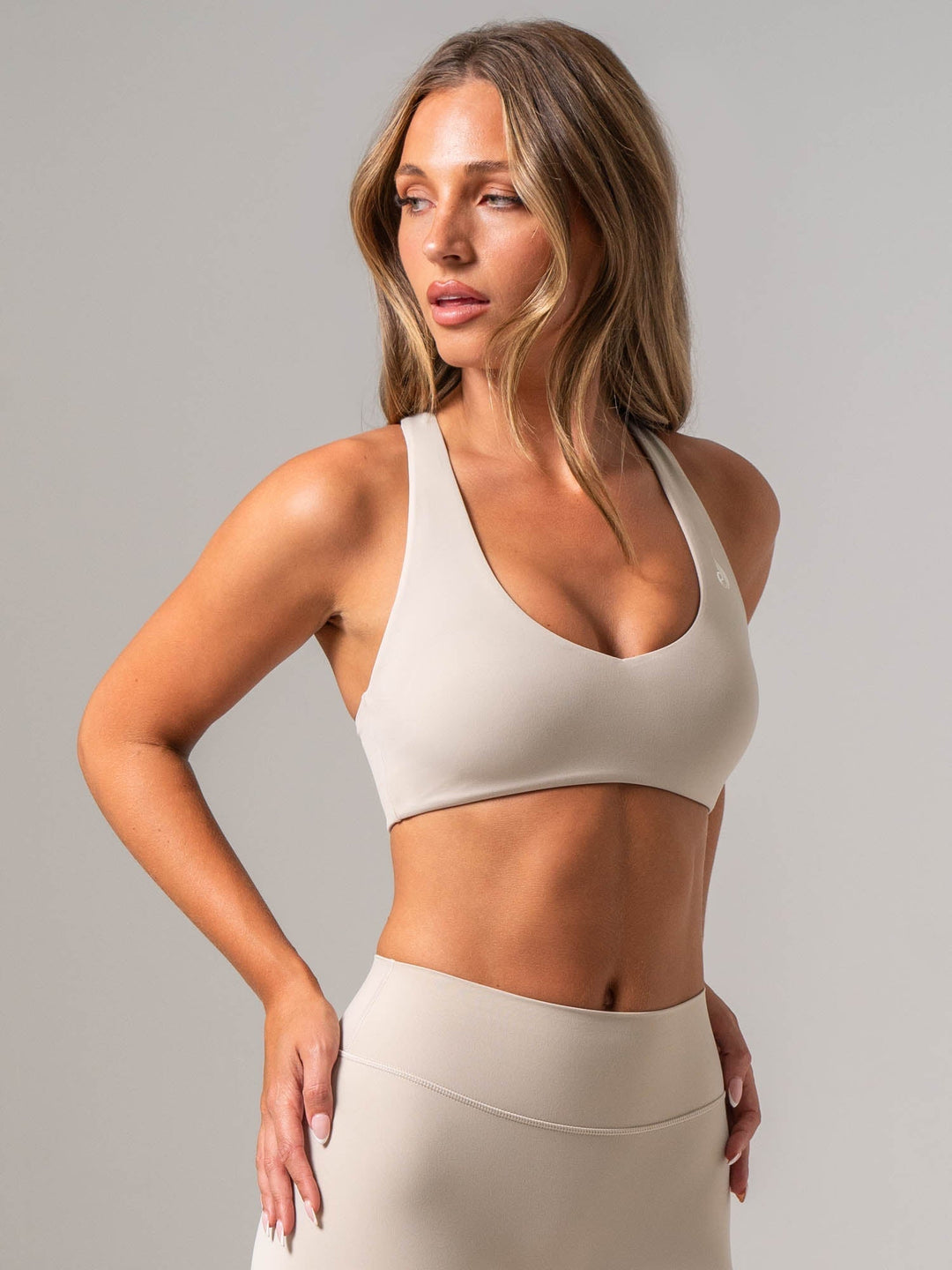 NKD V Neck Bra - Oat Milk Clothing Ryderwear 