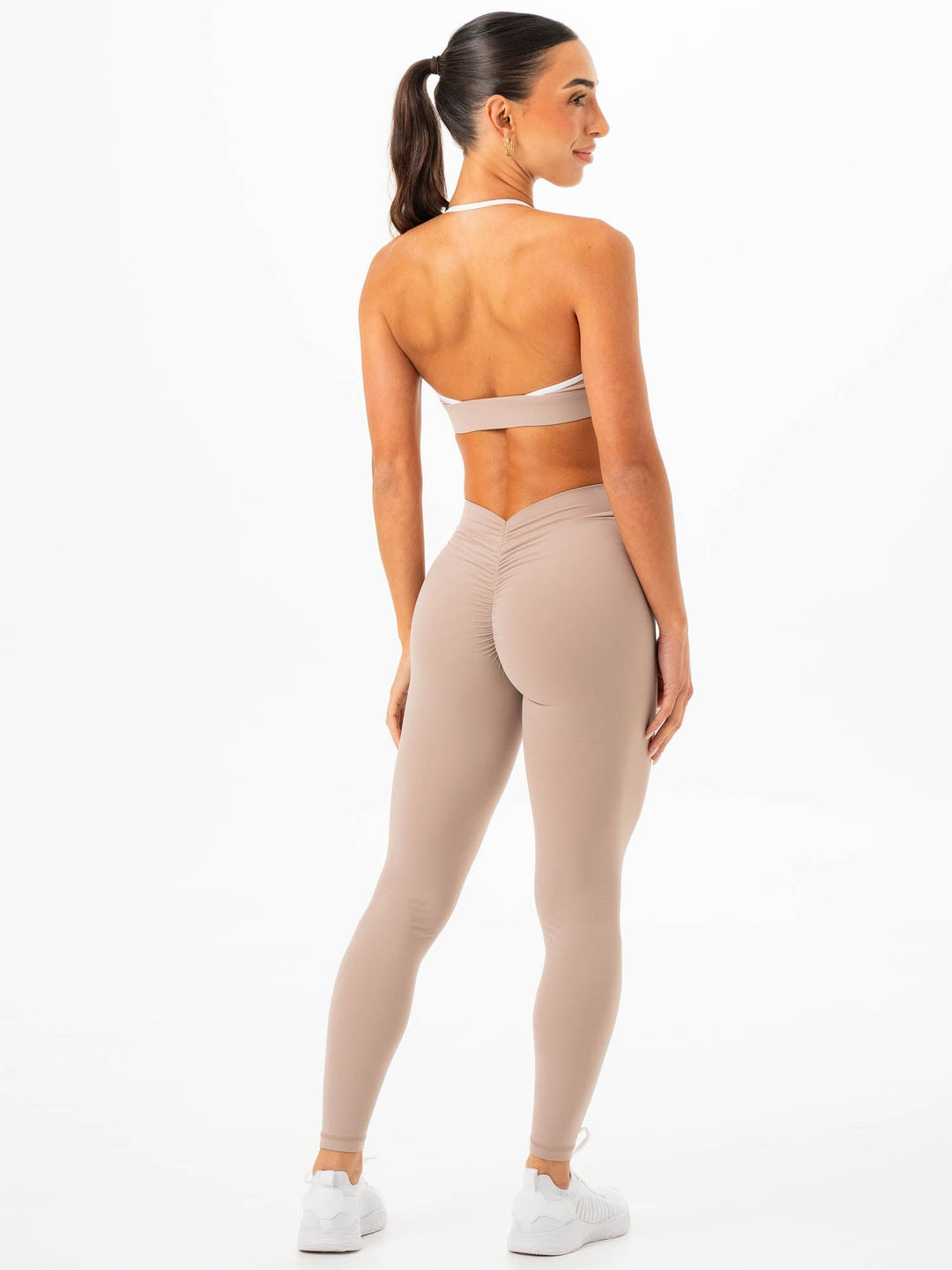 NKD V Scrunch Leggings - Almond Clothing Ryderwear 