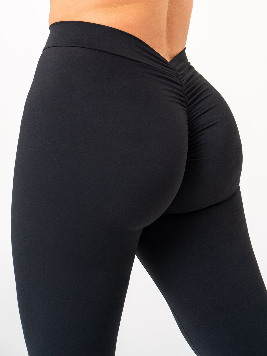 NKD V Scrunch Leggings - Black Clothing Ryderwear 