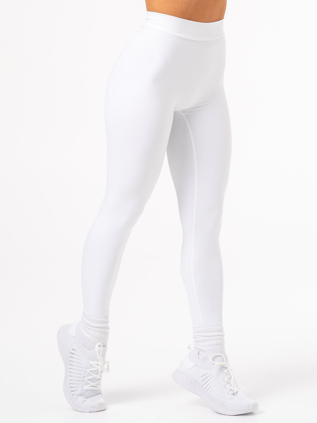 NKD V Scrunch Leggings - White Clothing Ryderwear 