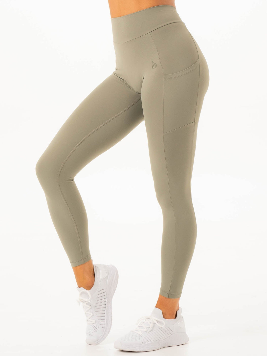 NKD V Scrunch Pocket Leggings - Khaki Clothing Ryderwear 