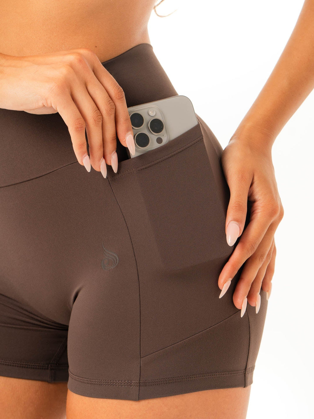 NKD V Scrunch Pocket Shorts - Espresso Clothing Ryderwear 